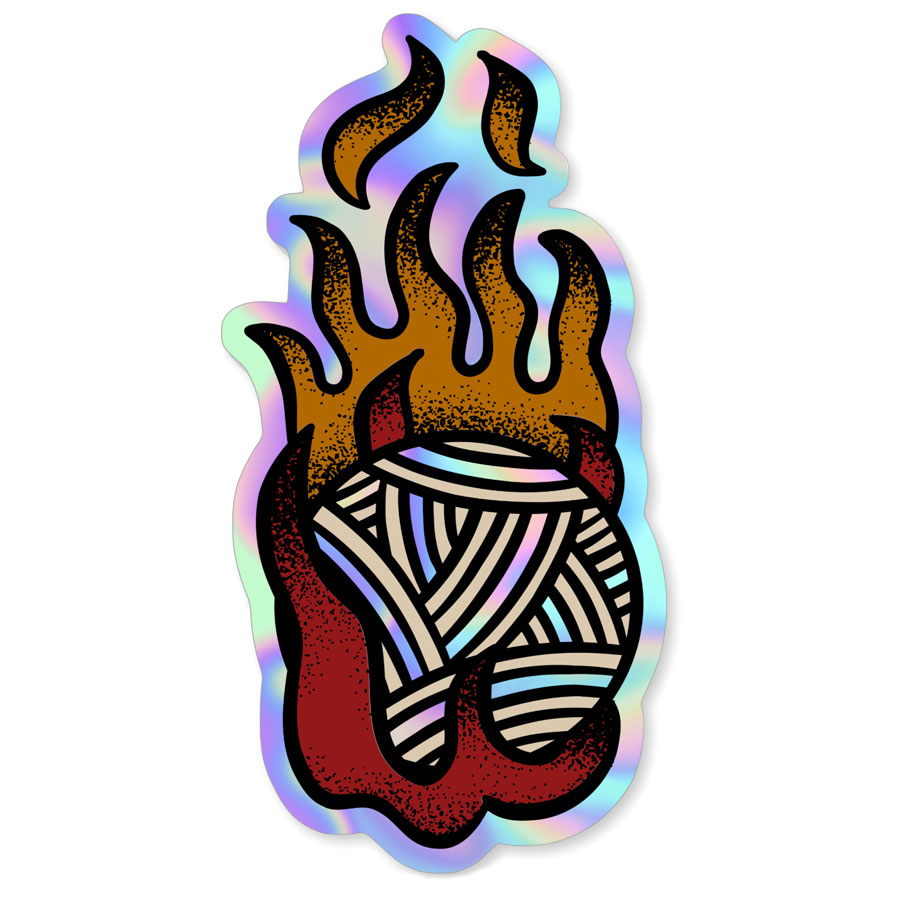 Fireball Yarn Tat Sticker
