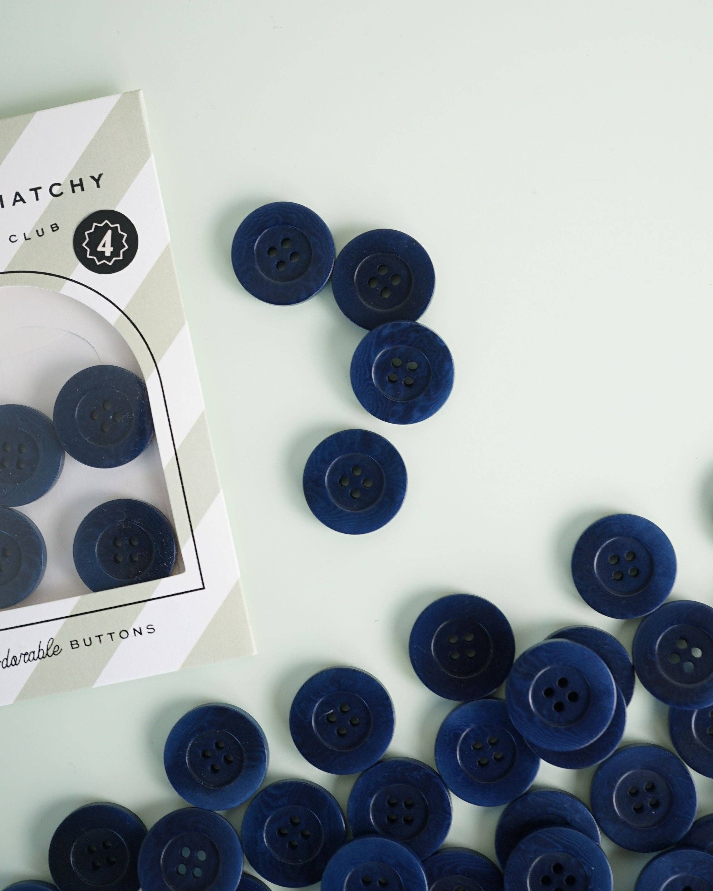 Midnight Corozo Nut Buttons - 1"
