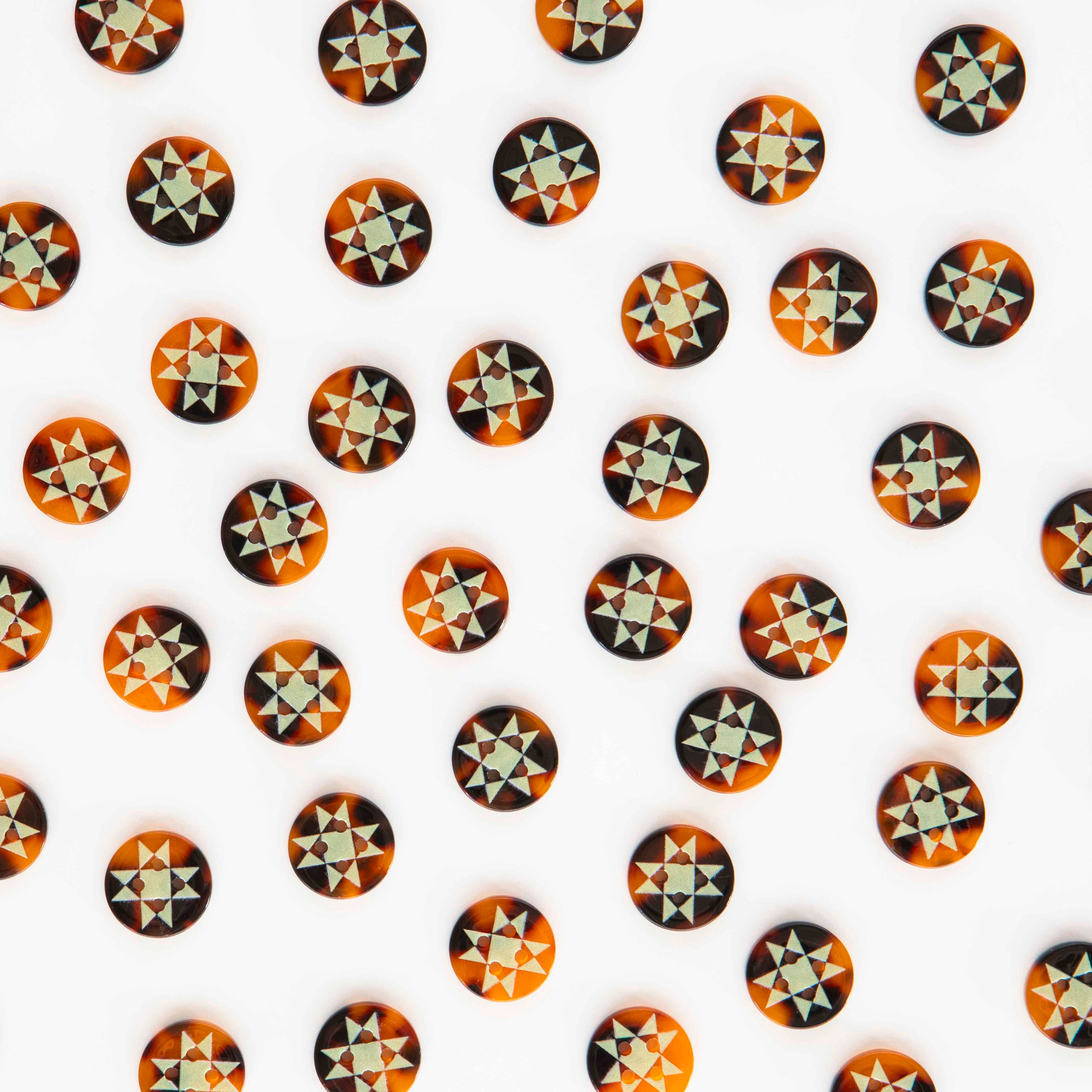 Sarah Hearts Small Quilt Star Buttons - 5/8"