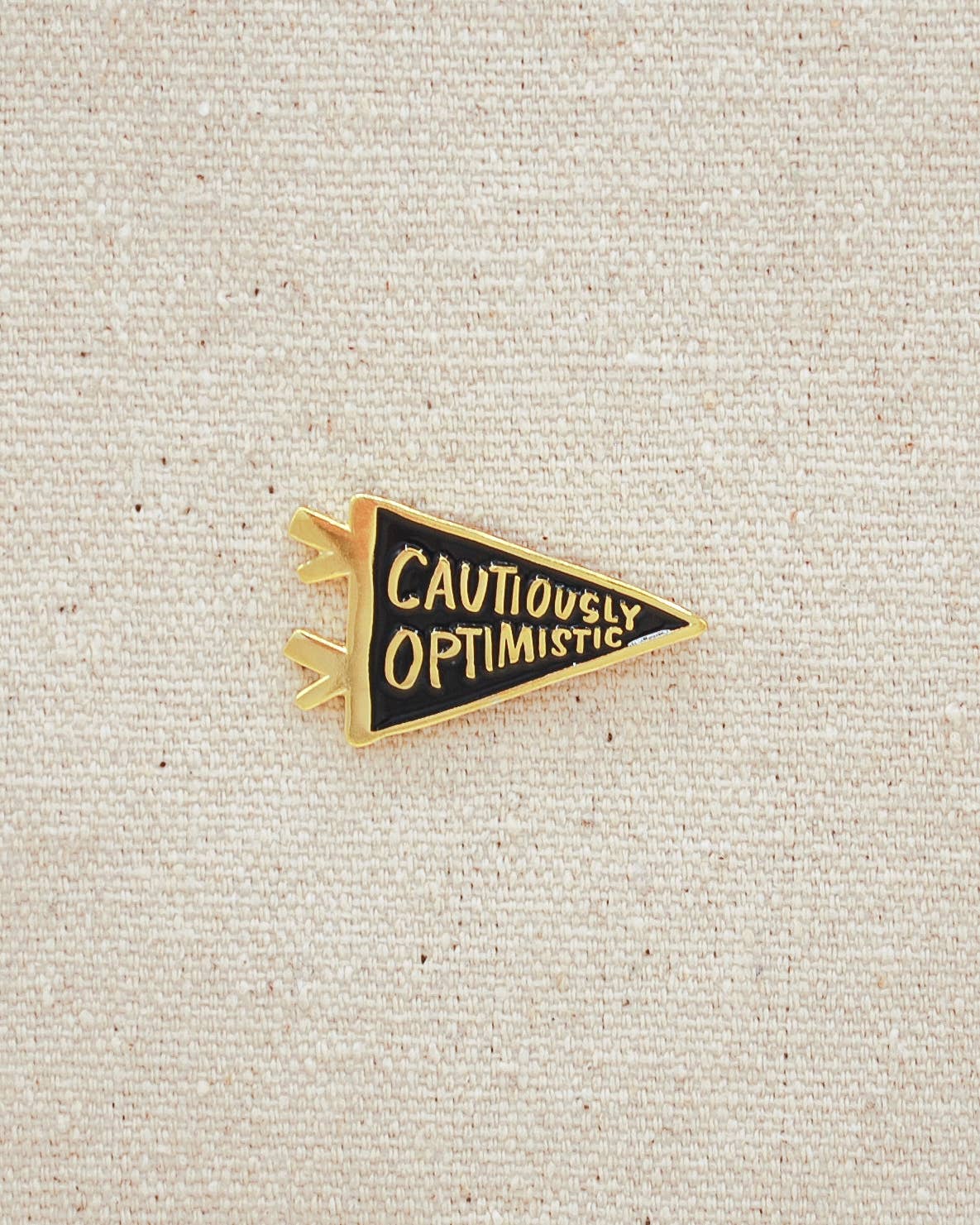 Cautiously Optimistic Enamel Pin