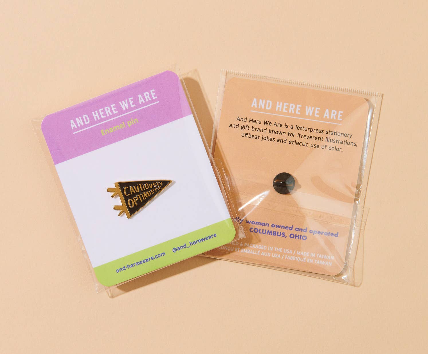Cautiously Optimistic Enamel Pin