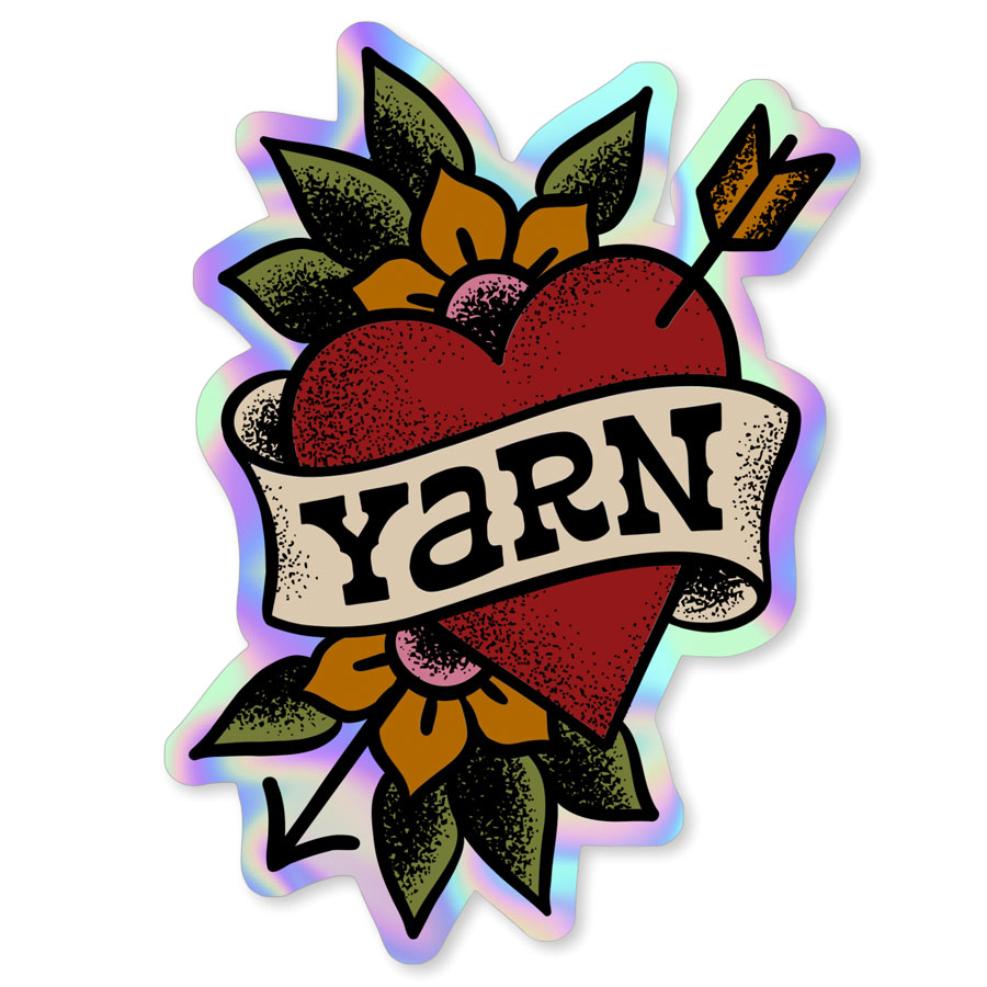 Full Heart Yarn Tat Sticker