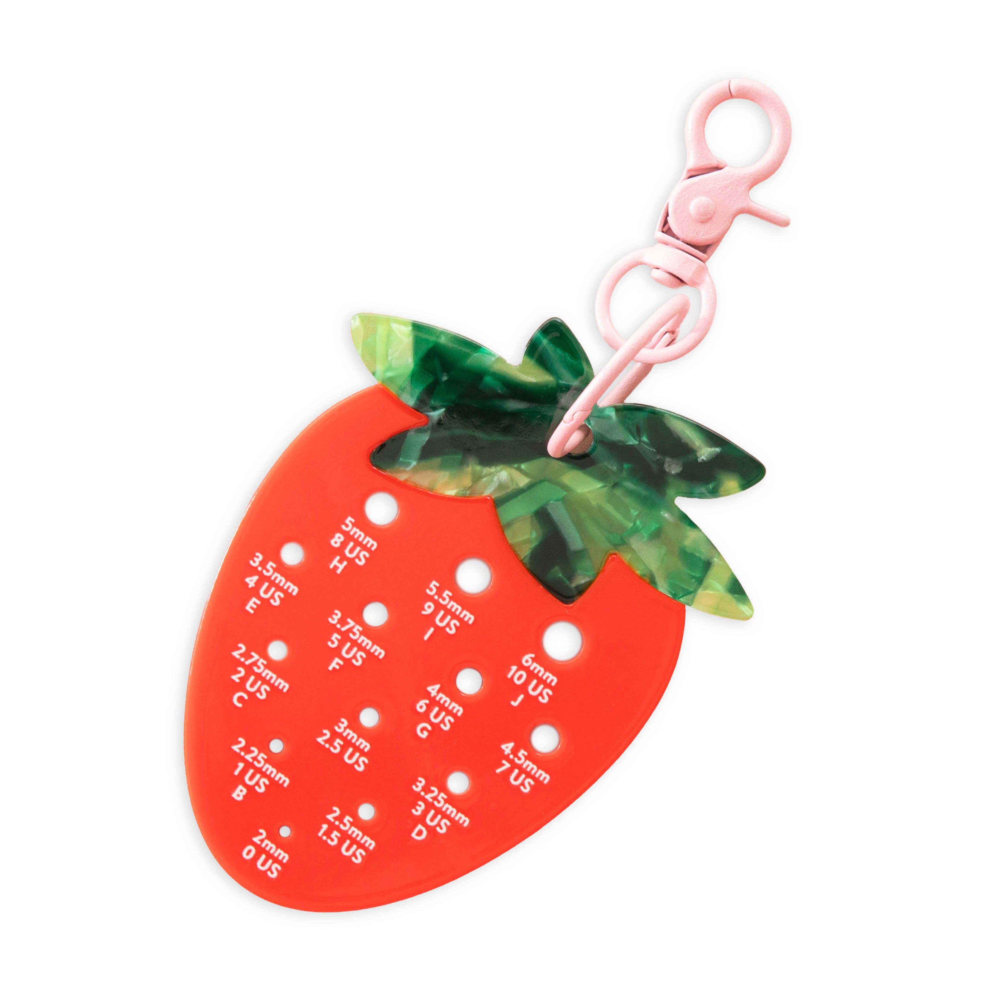 Sarah Hearts Strawberry Needle Gauge Bag Charm