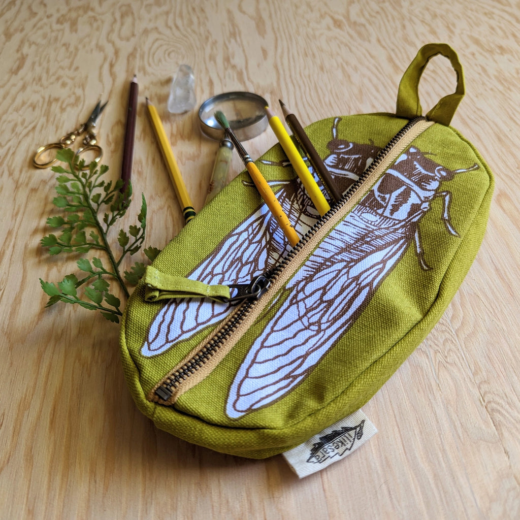 Cicada Zippered Notions Pouch