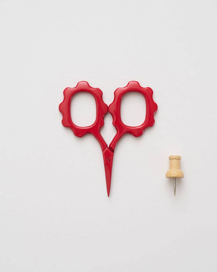 Red Scallop Handle Scissors
