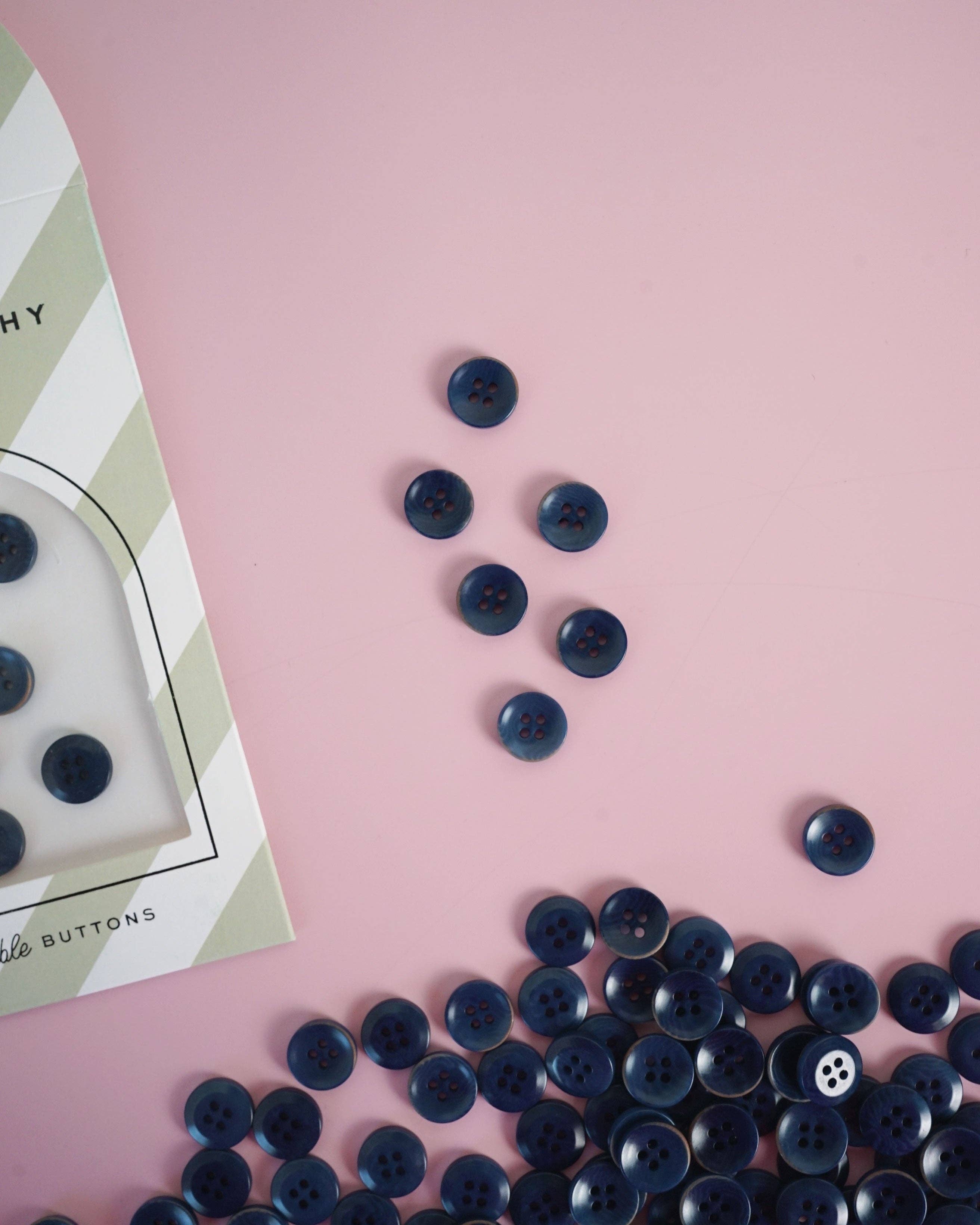 Midnight Corozo Nut Buttons - 1/2"