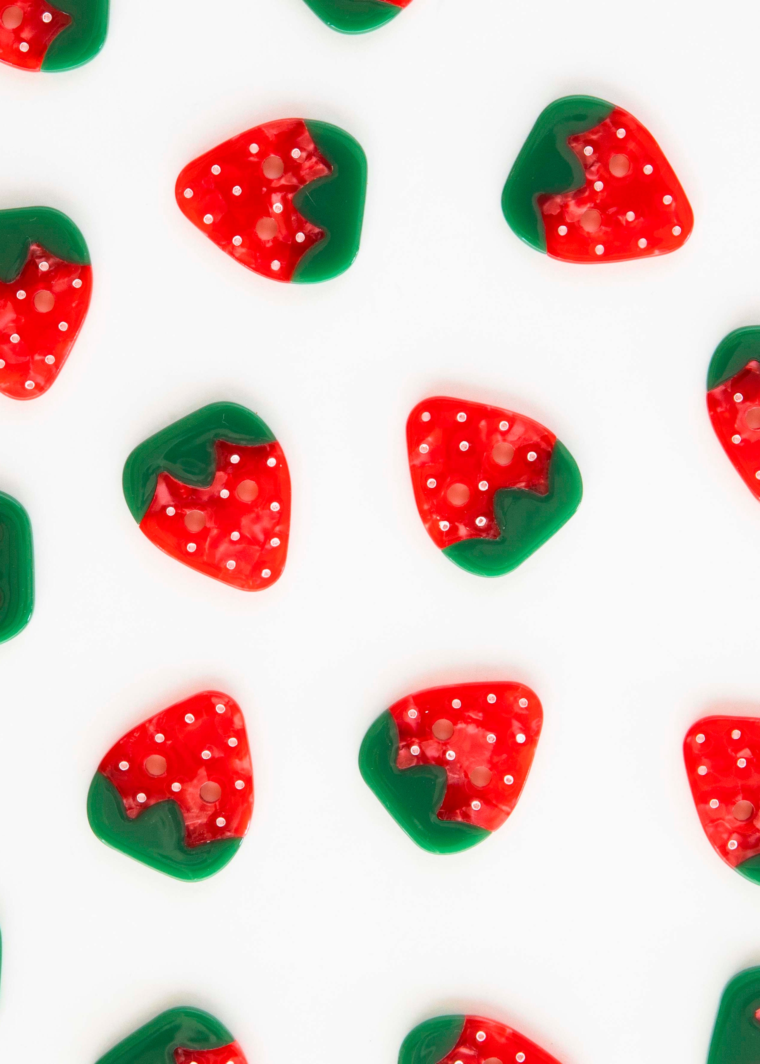 Sarah Hearts Large Strawberry Buttons - 1"
