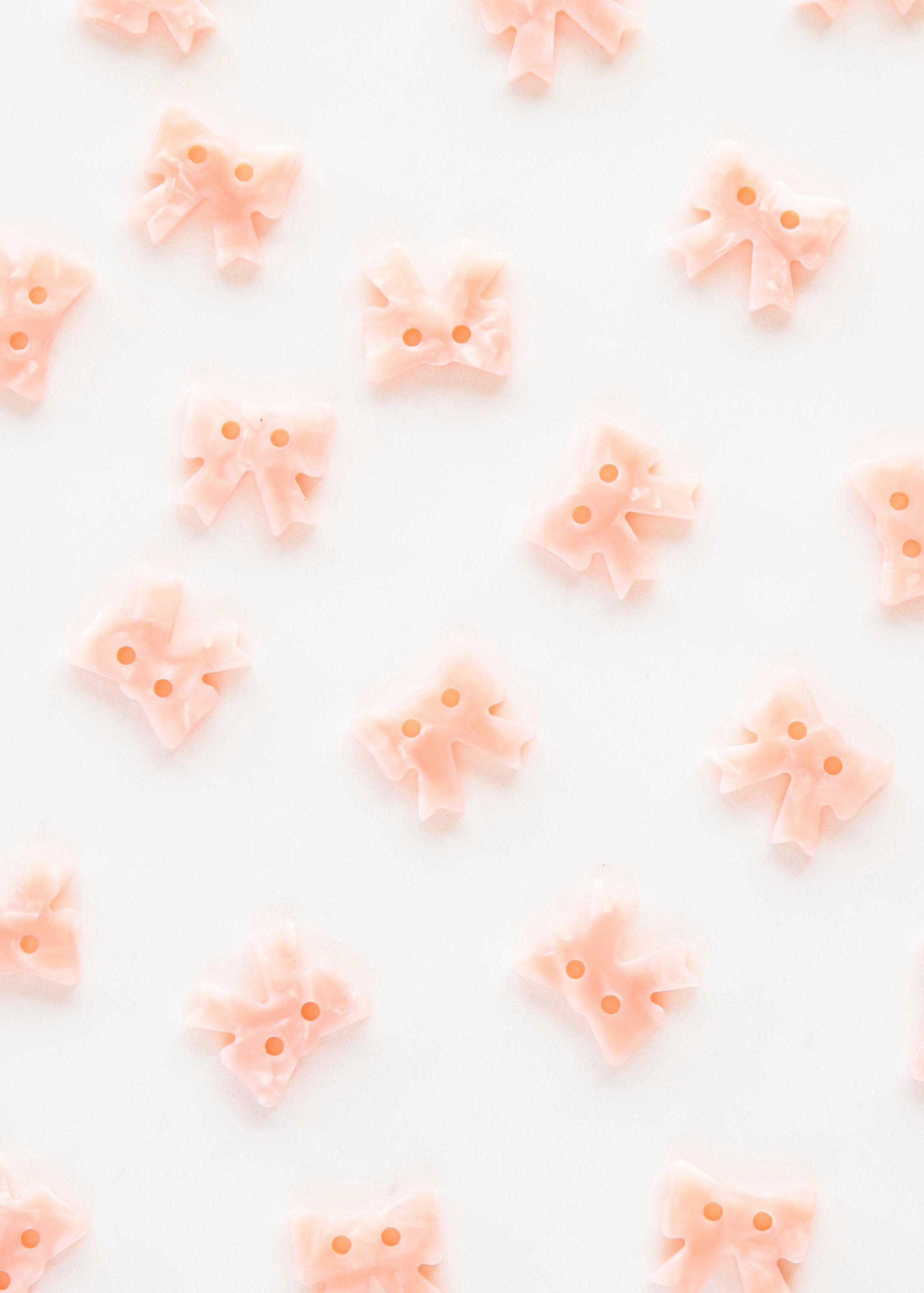 Sarah Hearts Small Pink Bow Buttons - 5/8"