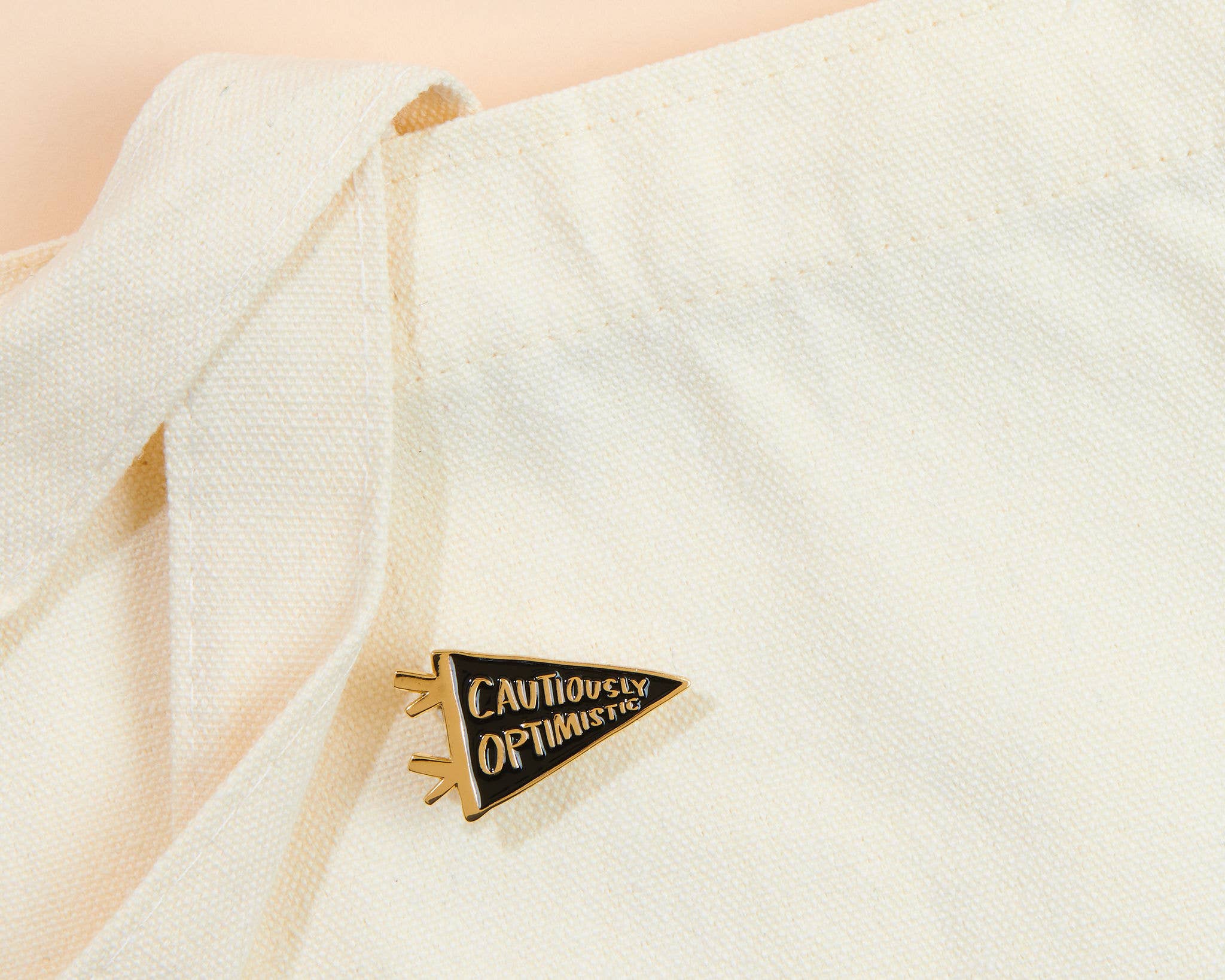 Cautiously Optimistic Enamel Pin
