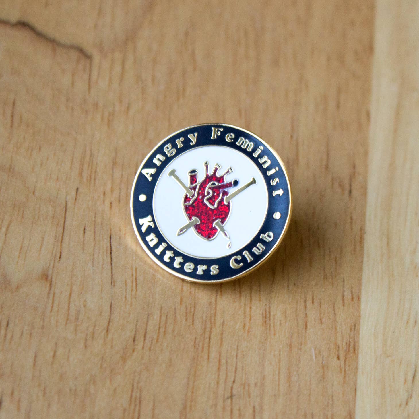 Angry Feminist Knitters Club Enamel Pin