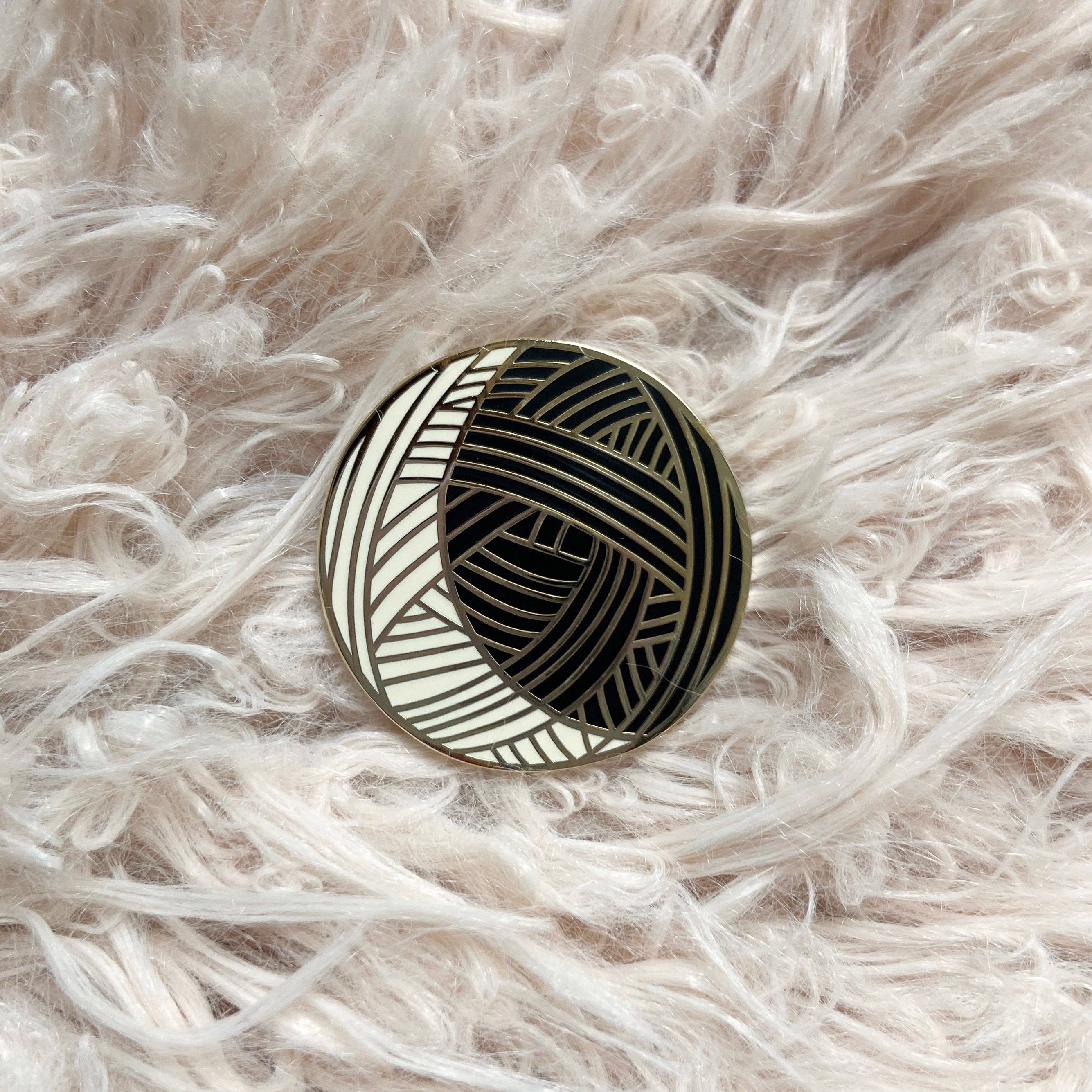 Yarn Ball Moon Enamel Pin